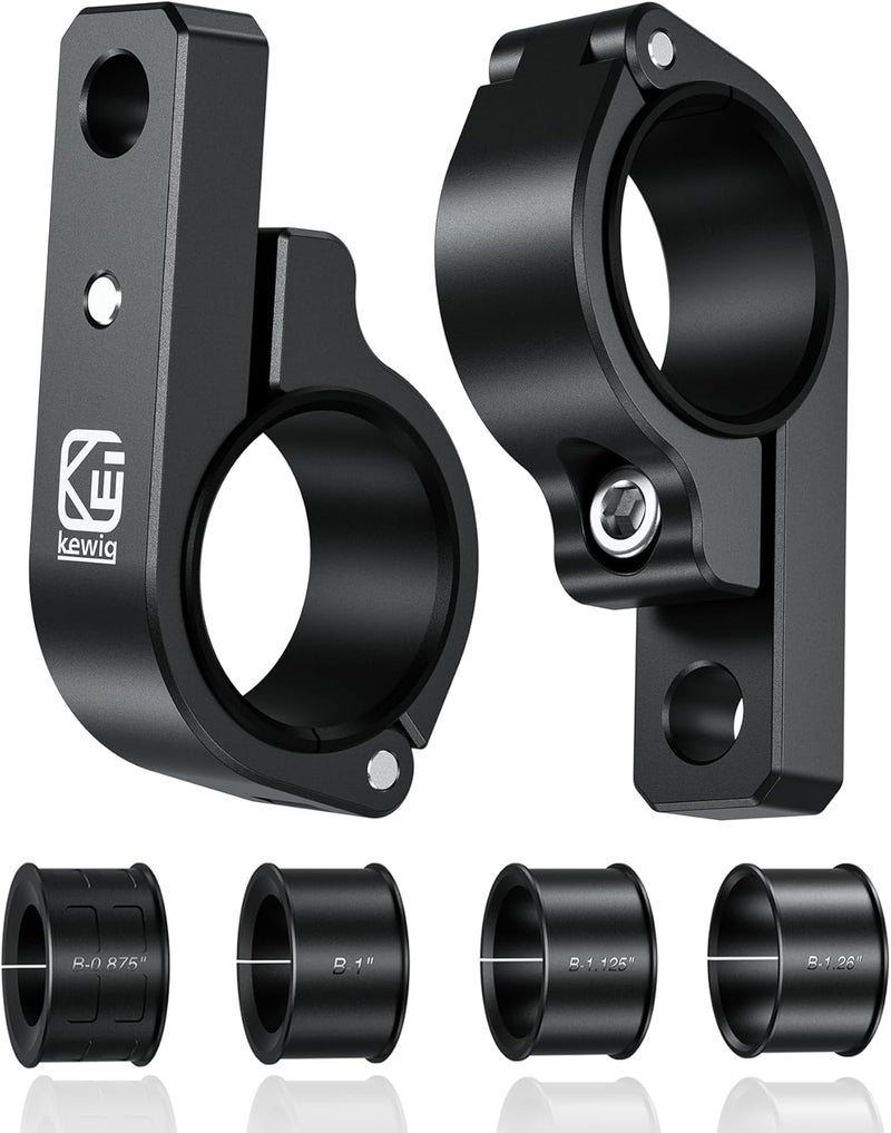 VAZESWIN 2 PCS Light Bar Mounts, Aluminium Alloy LED Light Mounting Brackets, Sturdy Roll Bar Clamps for Motorcycle ATV UTV Truck, Fit for 0.875" / 1" / 1.125" / 1.26" / 1.375" Handlebar Roll Cages - Image 1